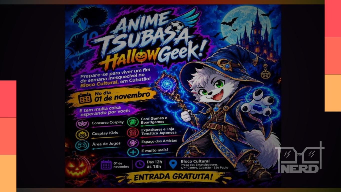 Divulgação do Anime Tsubasa Hallowgeek, evento de cultura geek em Cubatão