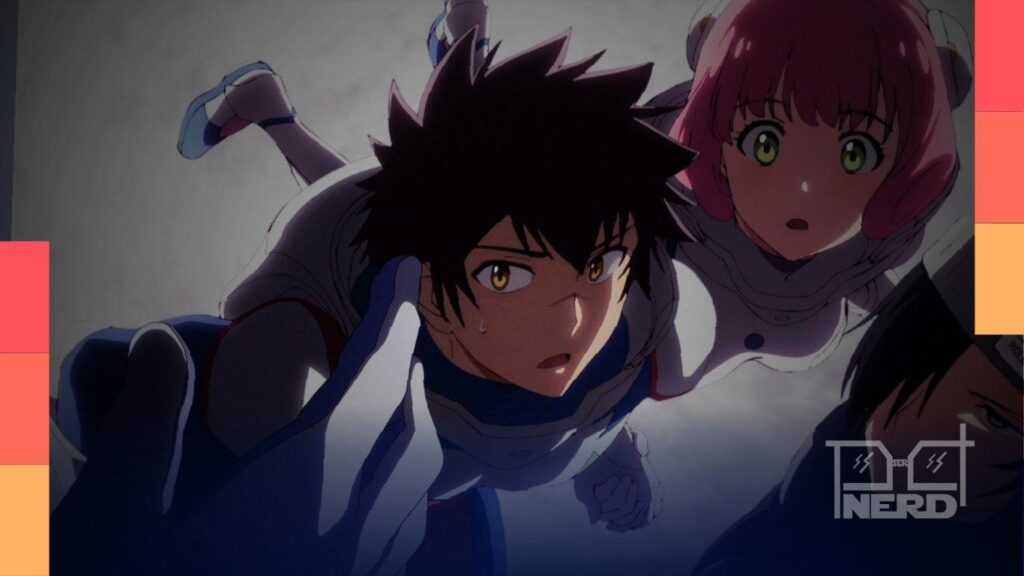 Personagens de anime exploram o espaço em uma aventura de ficção científica