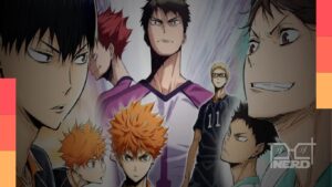 Ilustração de uma quadra de vôlei que representa animes recomendados para fãs de Haikyu