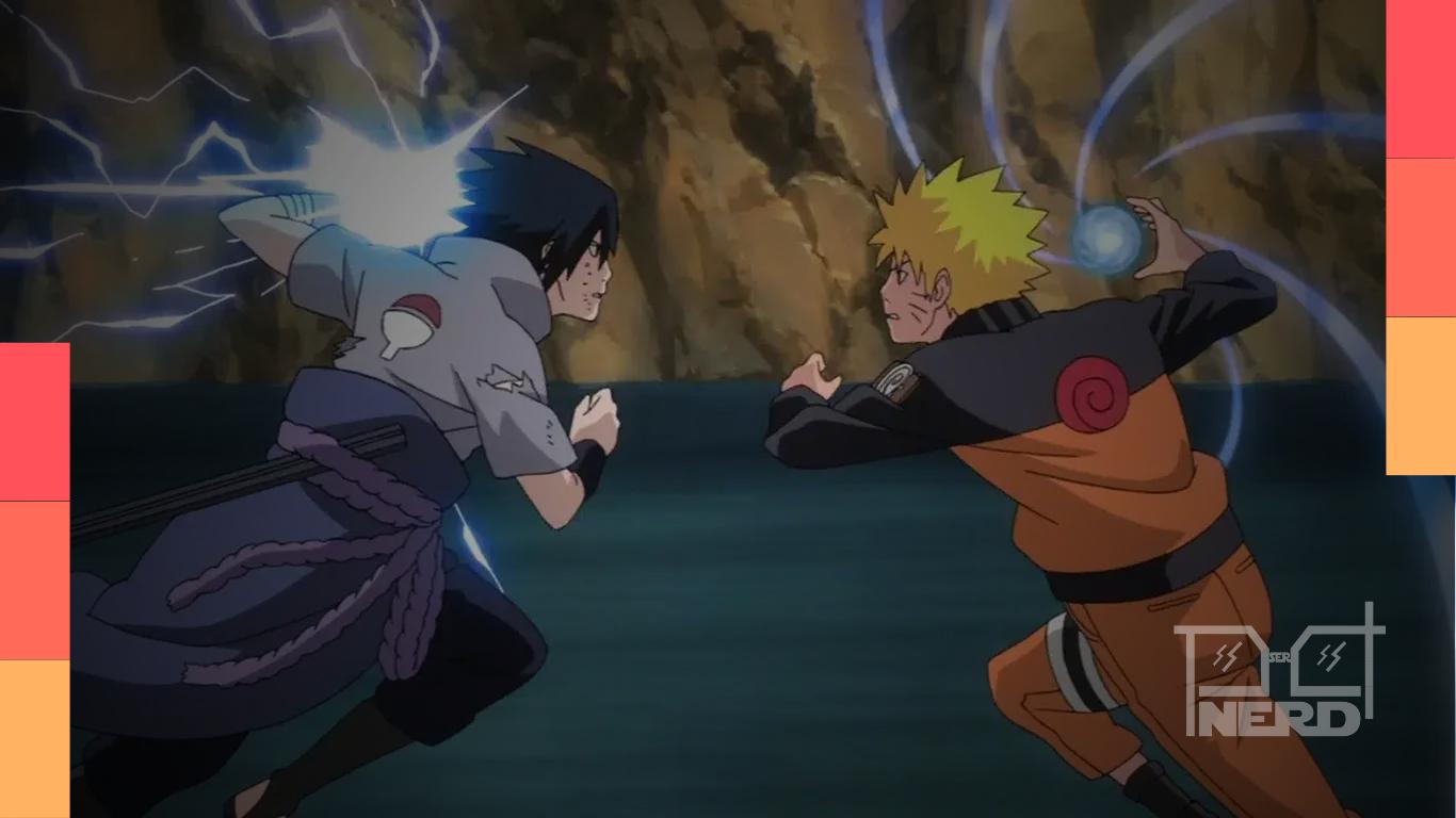 Cartão de pagamento temático com Naruto e Sasuke, de Naruto Shippuden