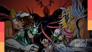 Os cinco Cavaleiros de Bronze de Saint Seiya em arte comemorativa dos 40 anos do anime