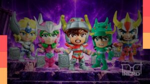 Figuras colecionáveis dos cinco protagonistas de Os Cavaleiros do Zodíaco da Fandom Box