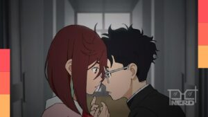 Momo e outros personagens de Dan Da Dan em uma noite de outono na nova arte oficial do anime