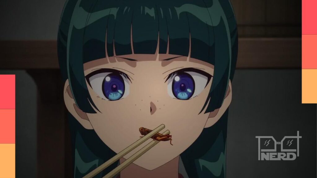 Maomao em uma cena do episódio de estreia da terceira temporada de Diários de uma Apotecária
