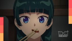Maomao em uma cena do episódio de estreia da terceira temporada de Diários de uma Apotecária