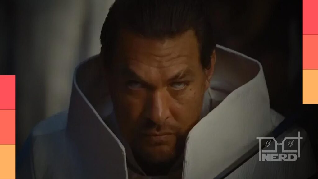 Jason Momoa caracterizado como Hayt, o ghola de Duncan Idaho em Duna: Parte 3