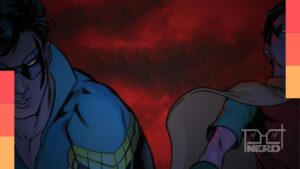 Arte de Dynamic Duo com Dick Grayson e Jason Todd ao lado de Batman