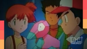 Pikachu e Porygon durante a sequência de flashes que levou ao banimento do episódio de Pokémon em 1997