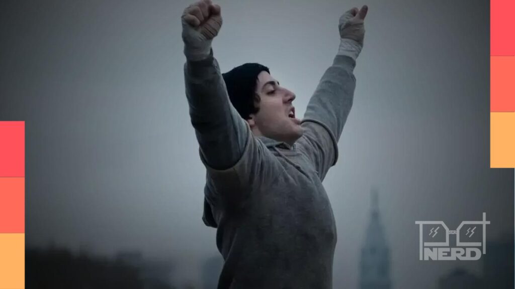 Pôster inédito do filme Eu Sou o Rocky, sobre a trajetória de Sylvester Stallone antes da fama.