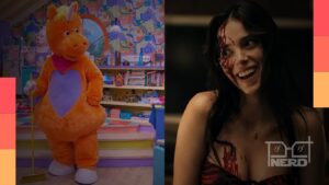 Buddy, o unicórnio de terror, e Nikki, do filme Obsessão, em destaque para o Halloween 2026