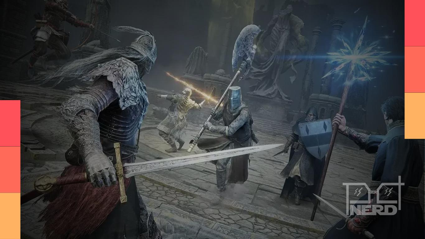 Arte de Elden Ring relacionada à adaptação live-action da A24