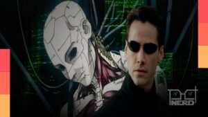 Montagem temática sobre filmes de Hollywood comparados a animes, incluindo Matrix e O Rei Leão