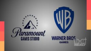 Logotipos da Warner Bros. e da Paramount em referência à fusão de suas divisões de games