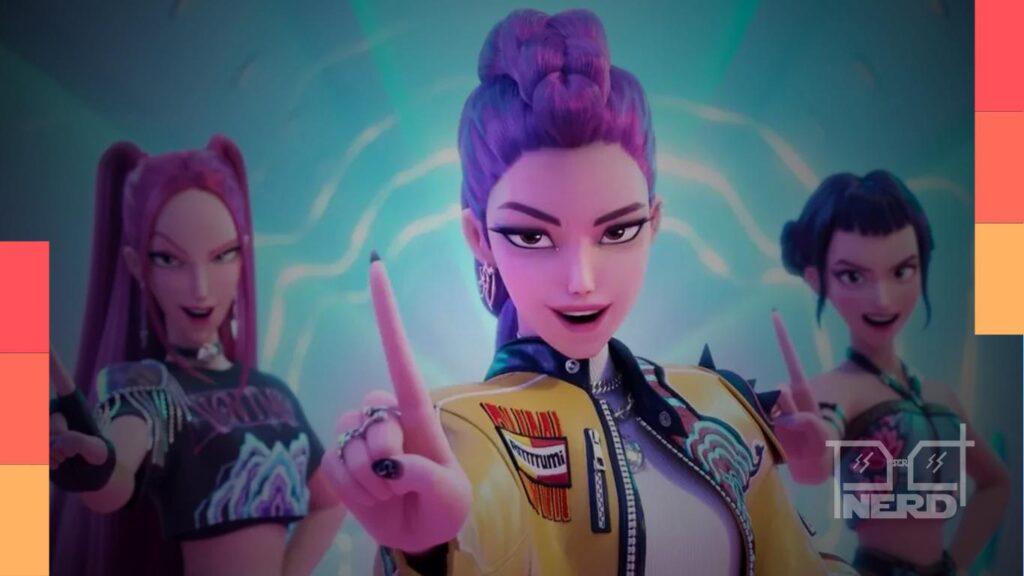 HUNTR/X em imagem promocional de Guerreiras do K-Pop, filme que ganhará sequência com lançamento completo nos cinemas