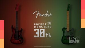 Guitarras Fender Pokémon comemorativas inspiradas nos jogos Red e Green, com acabamento em pixel art