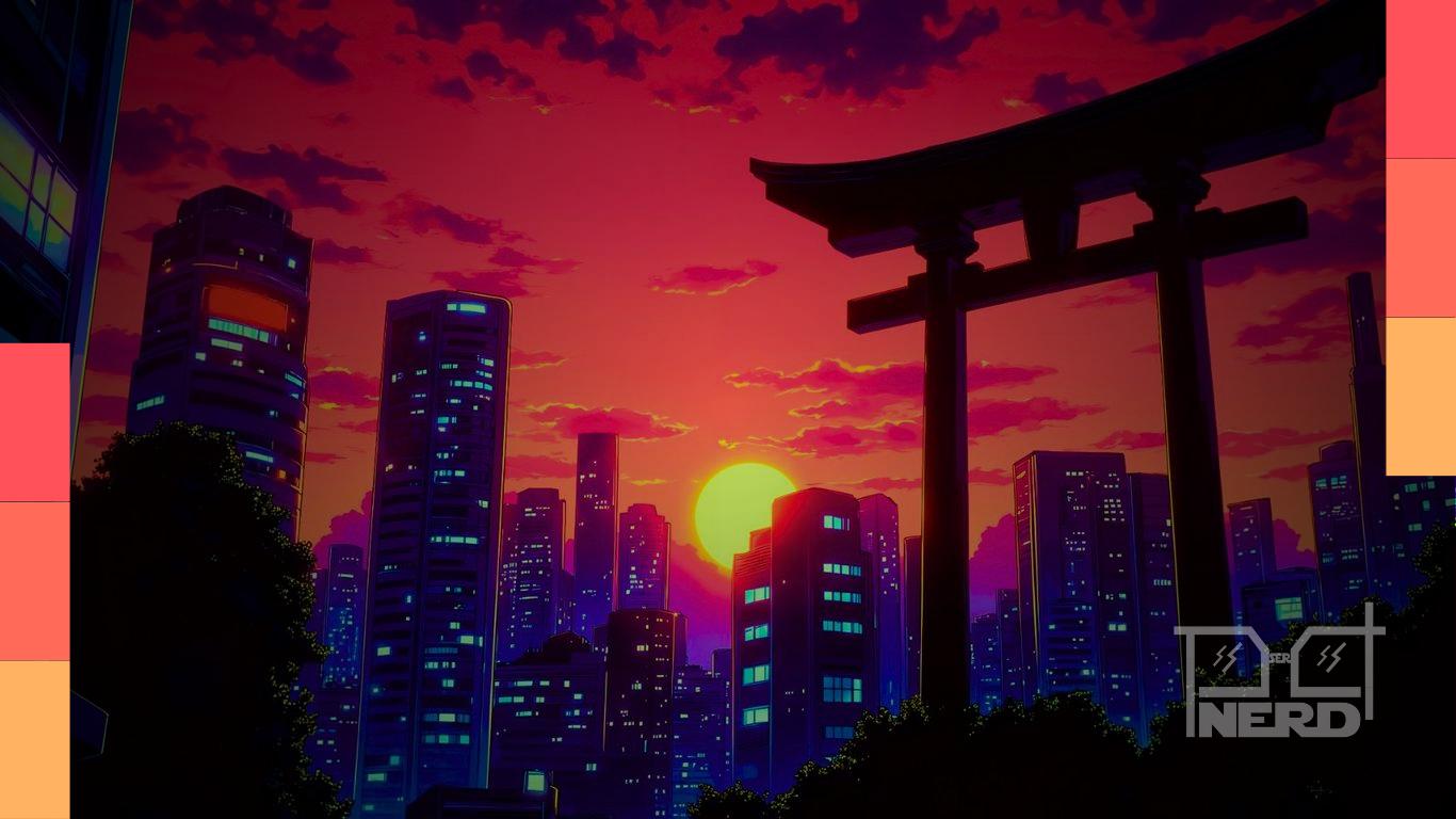 Representação de animes na tela de um PlayStation 5