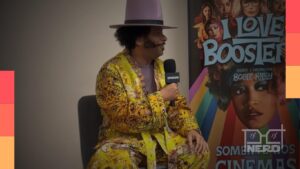 Boots Riley durante entrevista sobre o filme I Love Boosters
