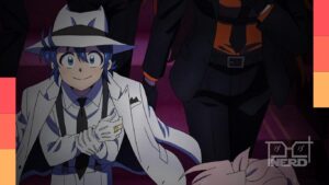 Pôster oficial da adaptação em anime de Welcome to Demon School! Iruma-kun: IruMafia Edition