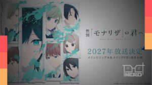 Visual principal do anime Just Like Mona Lisa, previsto para estrear em 2027