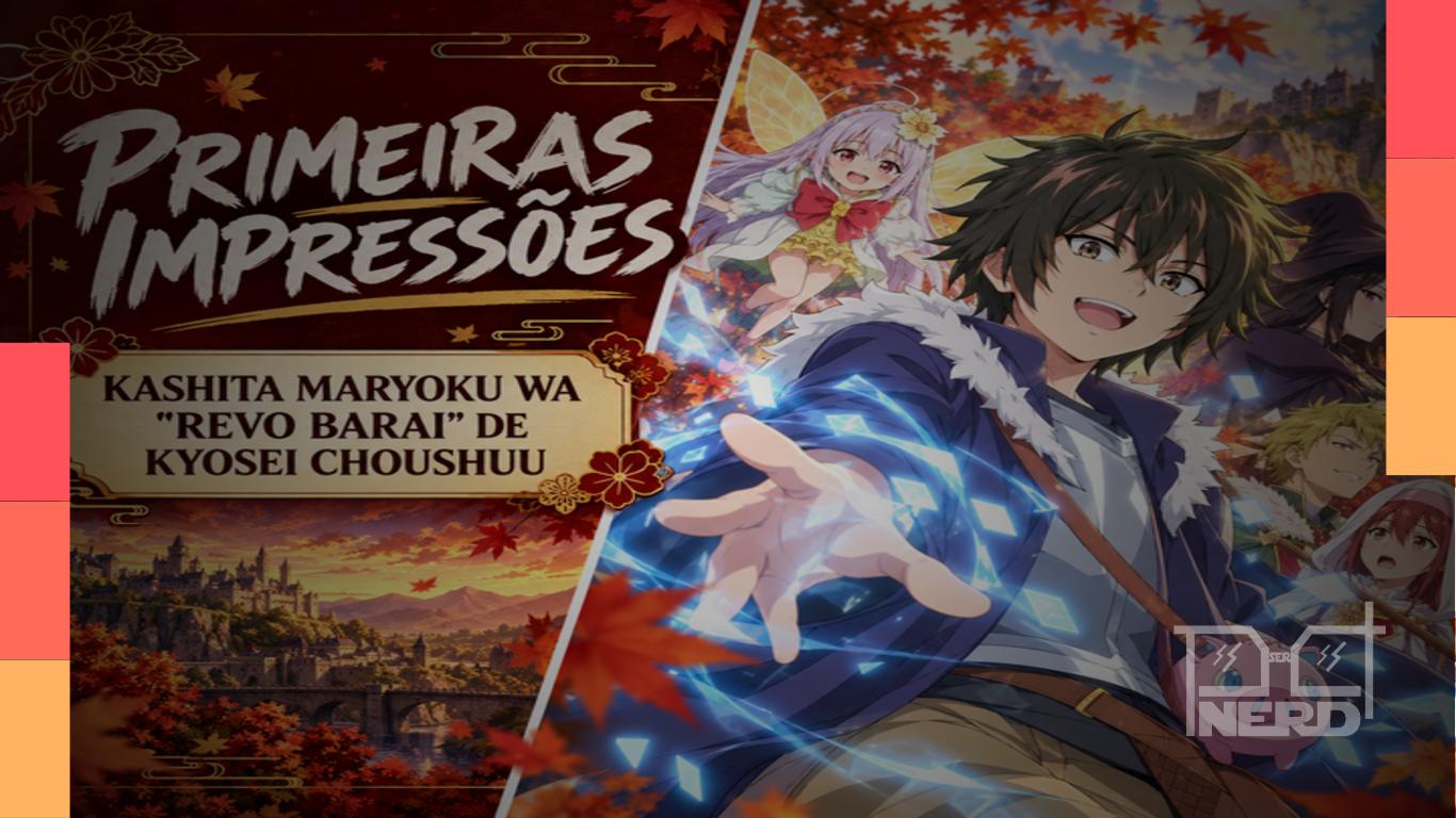 Lent, protagonista de Kashita Maryoku wa Revo Barai, acompanhado por sua parceira fada