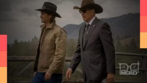 Luke Grimes e Kevin Costner, atores de Yellowstone, em imagem relacionada à série