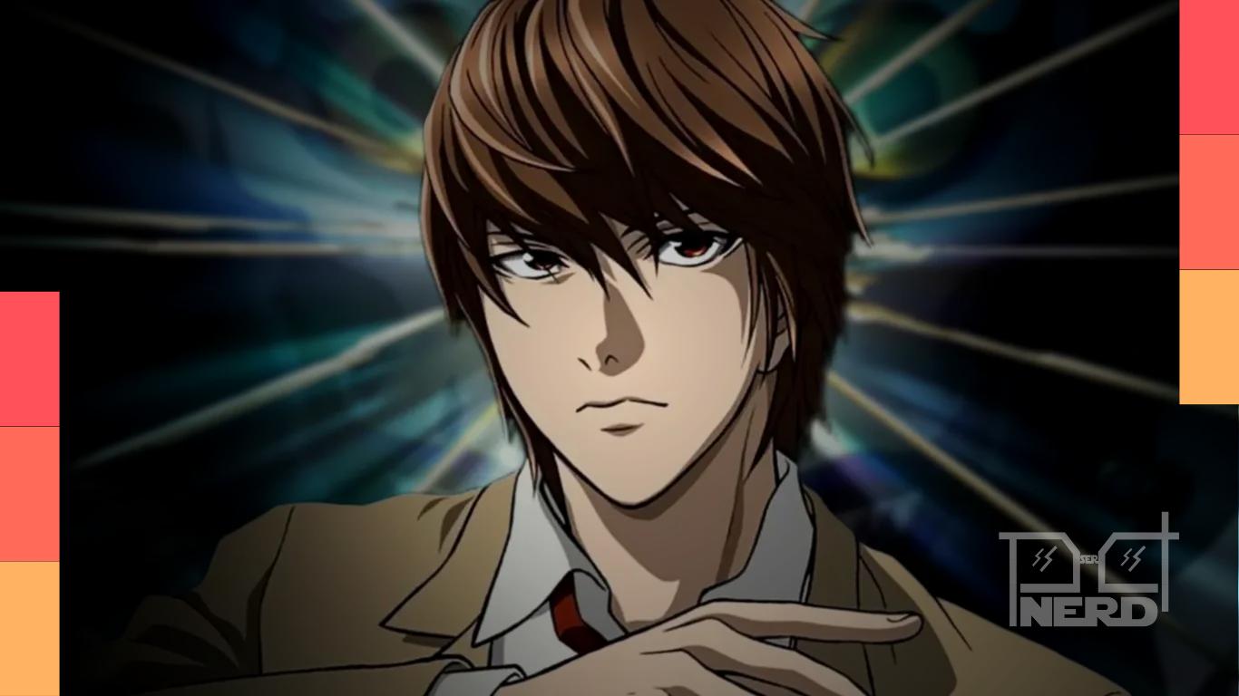 Estojo de maquiagem preto inspirado em Death Note, com paleta de sombras e detalhes vermelhos