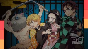 Ilustração de uma sala de cinema com público a assistir a um filme de anime