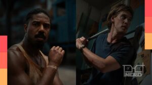 Michael B. Jordan e Austin Butler caracterizados como os detetives Tubbs e Crockett em Miami Vice '85