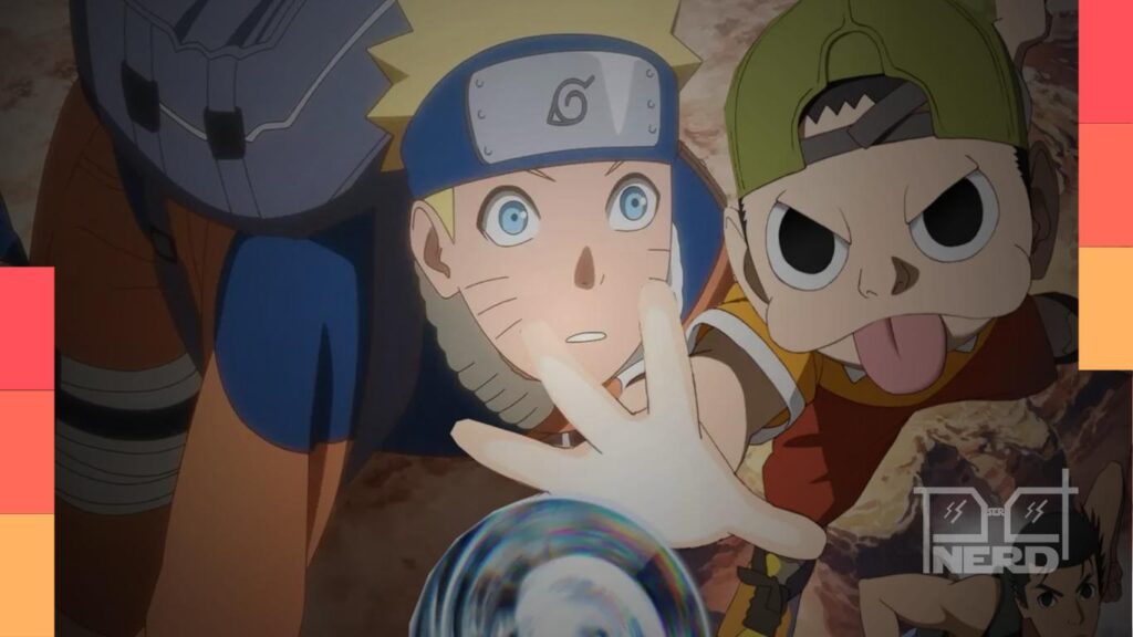 Naruto e personagens de Ninku em arte promocional de crossover