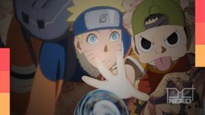 Naruto e personagens de Ninku em arte promocional de crossover