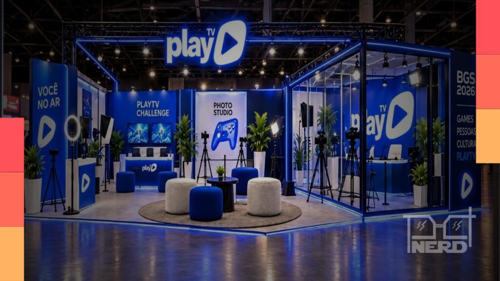Estande da PlayTV na Brasil Game Show 2026