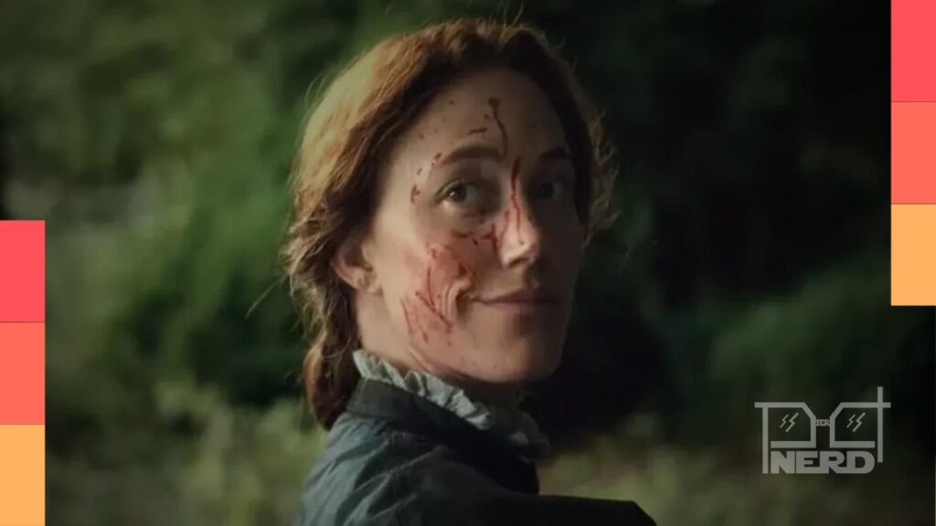Imagem promocional do filme Psicopata Vitoriana, estrelado por Maika Monroe