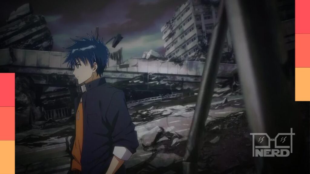 Ageha Yoshina em uma cena da abertura do anime Psyren