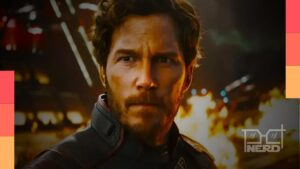 Chris Pratt como Peter Quill, o Senhor das Estrelas, em Guardiões da Galáxia