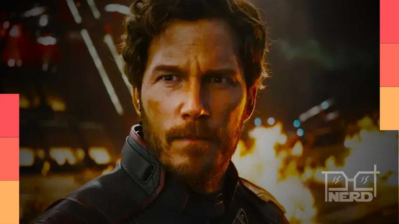 Chris Pratt como Peter Quill, o Senhor das Estrelas, em Guardiões da Galáxia