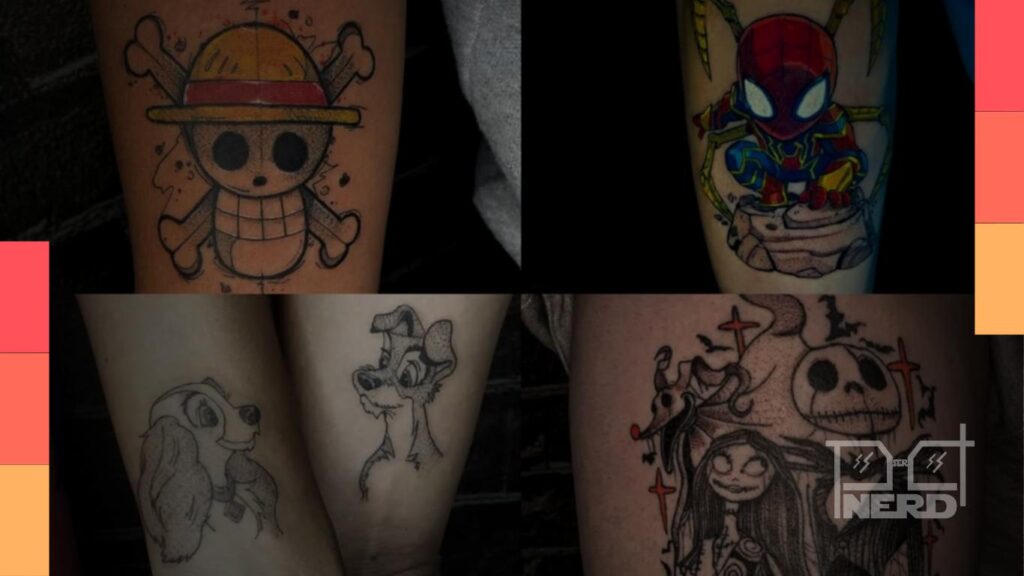 Tatuagem geek de personagem de anime feita por artistas do estúdio Âncora, no Espírito Santo