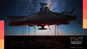 Pôster teaser de Uchuu Senkan Yamato √2199 mostra a nave Yamato diante de uma Terra devastada.