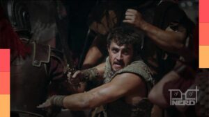 Imagem promocional do filme Gladiador II, sequência épica dirigida por Ridley Scott