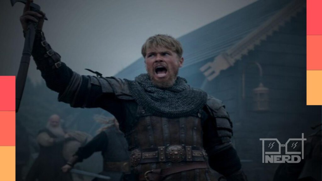 Xavier Molyneux como Erik Bloodaxe em imagem da série Bloodaxe