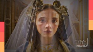 Sydney Sweeney como Cecilia em uma cena do filme de terror Imaculada