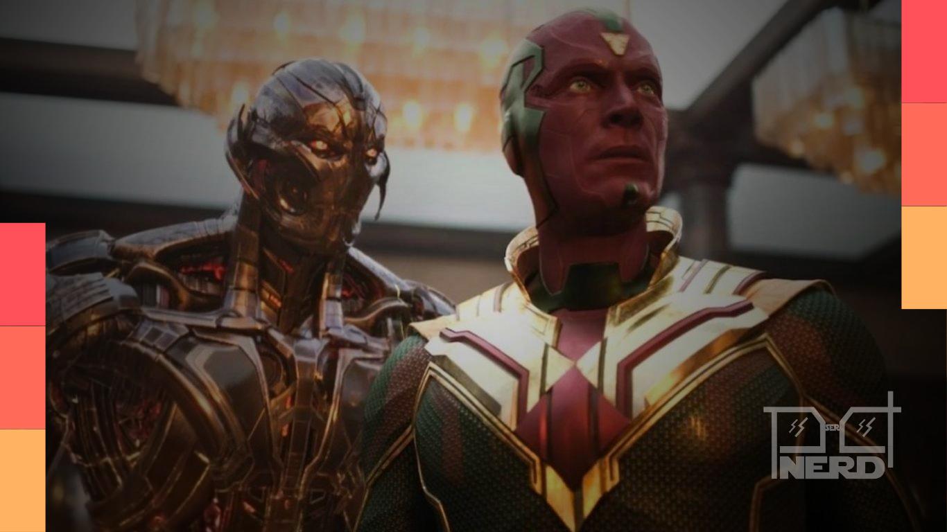 Imagem promocional da série VisionQuest, com o Visão e personagens do universo Marvel