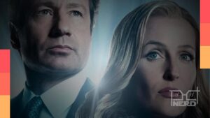 Mulder e Scully em uma imagem representativa da série Arquivo X
