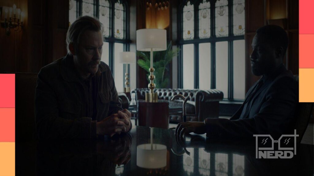 Jimmi Simpson e Dayo Okeniyi em cena da segunda temporada de Matéria Escura, série do Apple TV