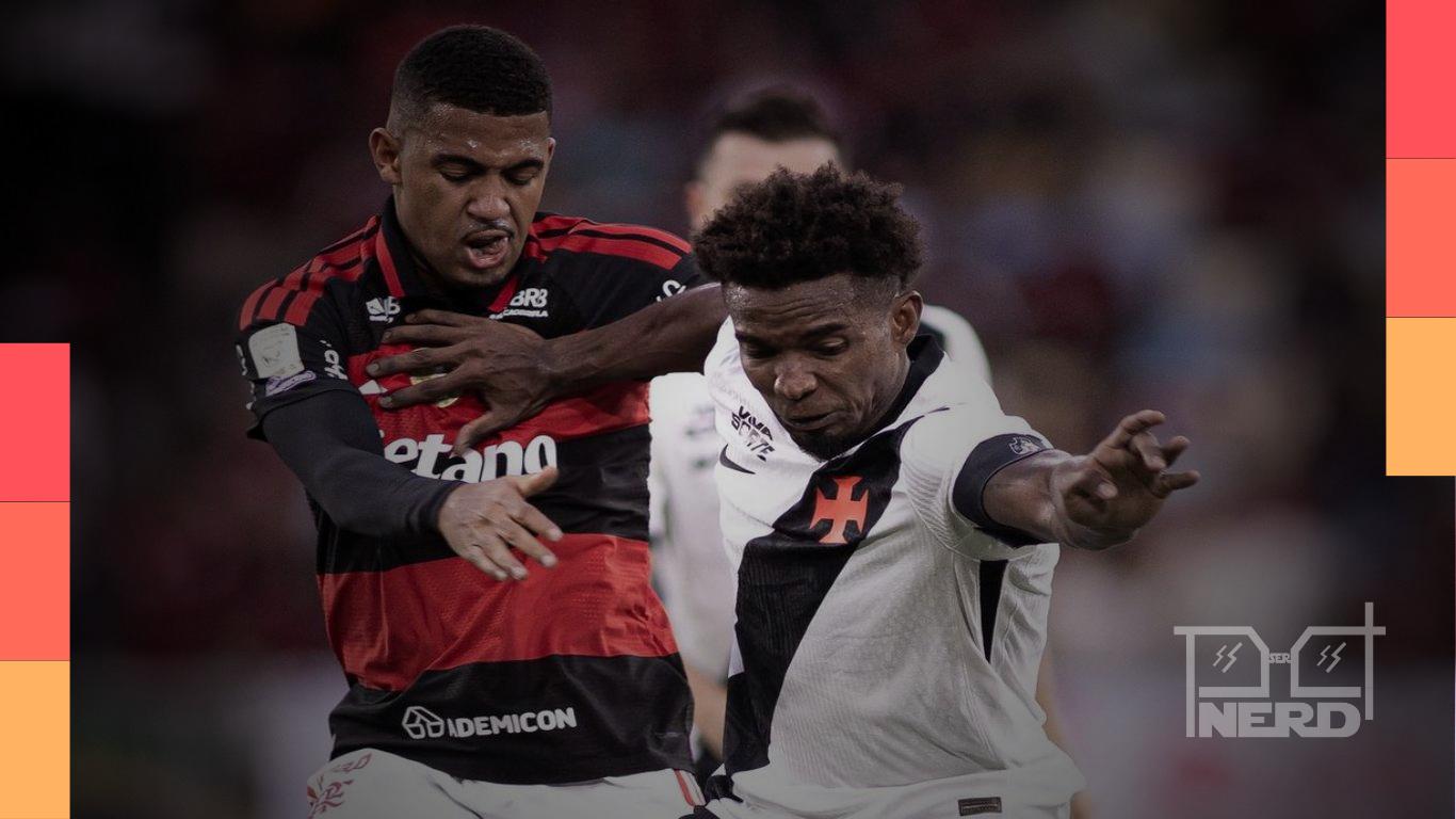 Samuel Lino e Thiago Mendes disputam a bola em Flamengo x Vasco pelo Brasileirão 2026