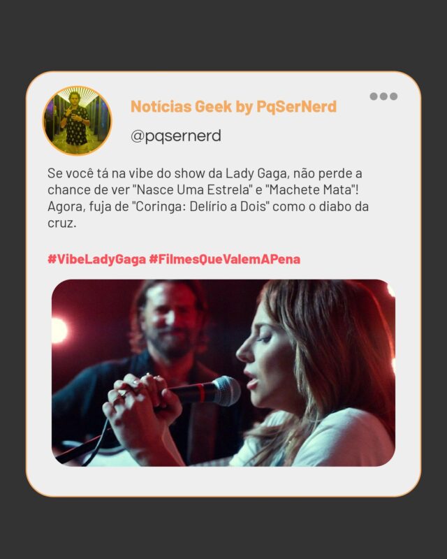 Se você tá na vibe do show da Lady Gaga, não perde a chance de conferir "Nasce Uma Estrela" e "Machete Mata"! Esses filmes são pura adrenalina e emoção, tipo uma apresentação da Mother Monster! 🎤✨ Agora, se alguém te convidar pra ver "Coringa: Delírio a Dois", corre que nem o Flash! 😂 Isso não é filme, é pesadelo! 

Às vezes a gente só precisa de um pouco de drama e uma pitada de ação, então se joga no play e aproveita! Para mais dicas de filmes, dá um pulo no link da bio! 🍿🔥

#VibeLadyGaga #FilmesQueValemAPena