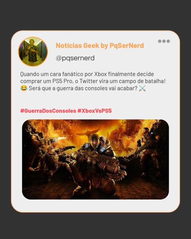 Quando um cara fanático por Xbox finalmente decide comprar um PS5 Pro, você já sabe que o Twitter vai pegar fogo, né? 🔥😂 É como se eu tivesse trocado de time na final da Copa! Todo mundo pronto pra entrar na batalha, tentando defender sua marca favorita. Mas será que a guerra das consoles vai acabar de vez ou só vai esquentar ainda mais? ⚔️ 

Se você também já passou por isso ou tá na dúvida de qual console escolher, cola comigo nessa discussão nos comentários! E não esquece de dar uma olhada nos artigos que deixei na bio – quem sabe eles te ajudam nessa escolha épica!

#GuerraDosConsoles #XboxVsPS5